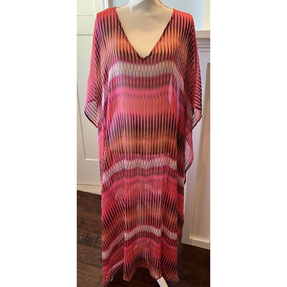 ECHO ATLANTIS PARADISE ISLAND WOMEN'S BEACH COVER-UP MULTICOLOR ONE SIZE